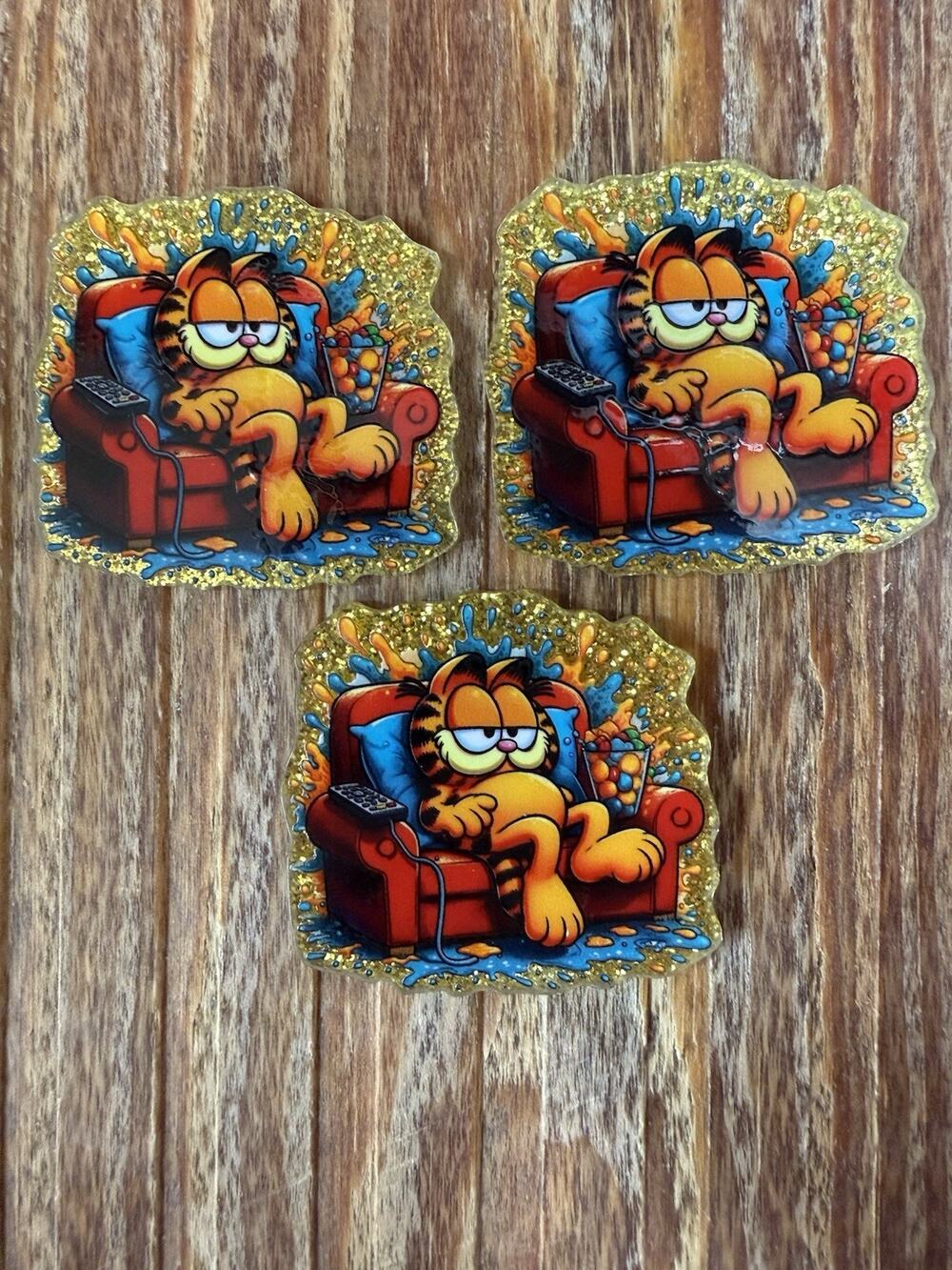 3 Pc Garfield Acrylic Flatbacks
